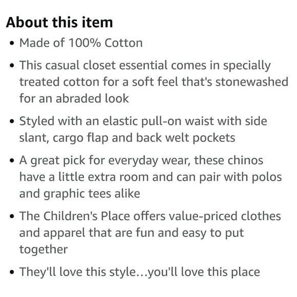 Children's Place Pull On Stretch Waist Wide Leg Cargo Pants Black & Sand… - Picture 4 of 8